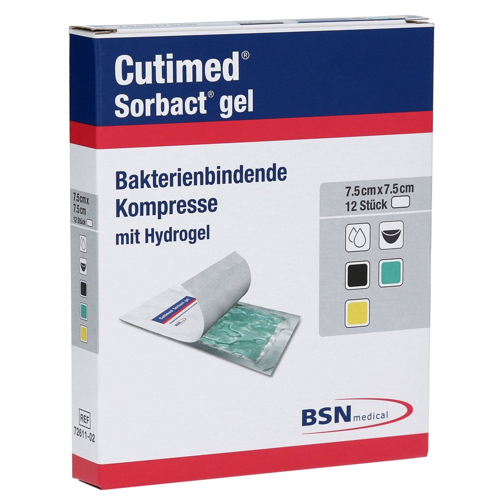Cutimed Sorbact Gel, 7.5 cm x 7.5 cm 7261102 Bandages (Pack of 12