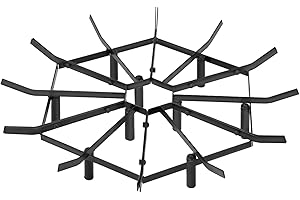 LIANTRAL 24in Fire Pit Grate, Fireplace Round Log Stove Rack Wood Grate for Indoor Outdoor Patio Firewood Burning Rack