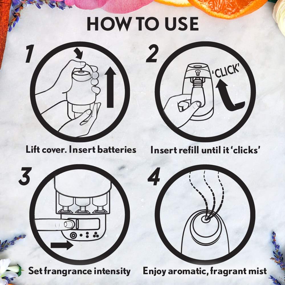 Air Wick Essential Oils Diffuser Mist Refill, Mandarin & Sweet Orange, 1ct, Air Freshener: Health & Personal Care