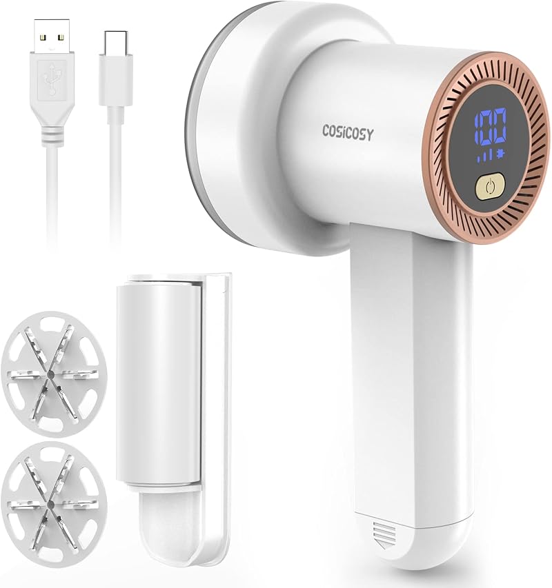 Cosicosy Debobbler Bobble Remover with 3 Blades LED Display 2 in 1 Lint Remover