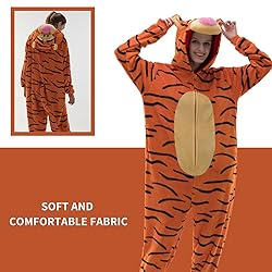 COSUSKET Snug Fit Unisex Adult Tigger Onesie