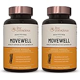 MoveWell by LiveConscious Glucosamine Chondroitin with MSM, Hyaluronic Acid, and More | Joint Health Supplement (2-Pack)