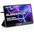 MP Mobile Pixels New Glance Plus 15.6'' OLED Portable Monitor, 1MS 100000:1 Laptop Screen Extender with Dual Speakers, Plug & Play, Windows/macOS/Switch/Android, Included Protective Cover Waterproof