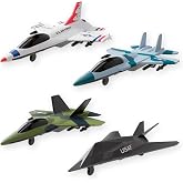 United Sates Air Force 4-Pack Toy Jet Squadron Die Cast Airplanes, Pull Back Military Fighter Jets, Diecast Air Plane Models
