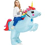 Kooy Inflatable Costume Adult,Unicorn Costume Funny Fancy Dress Blow Up Costumes Halloween Costumes (adult blue)