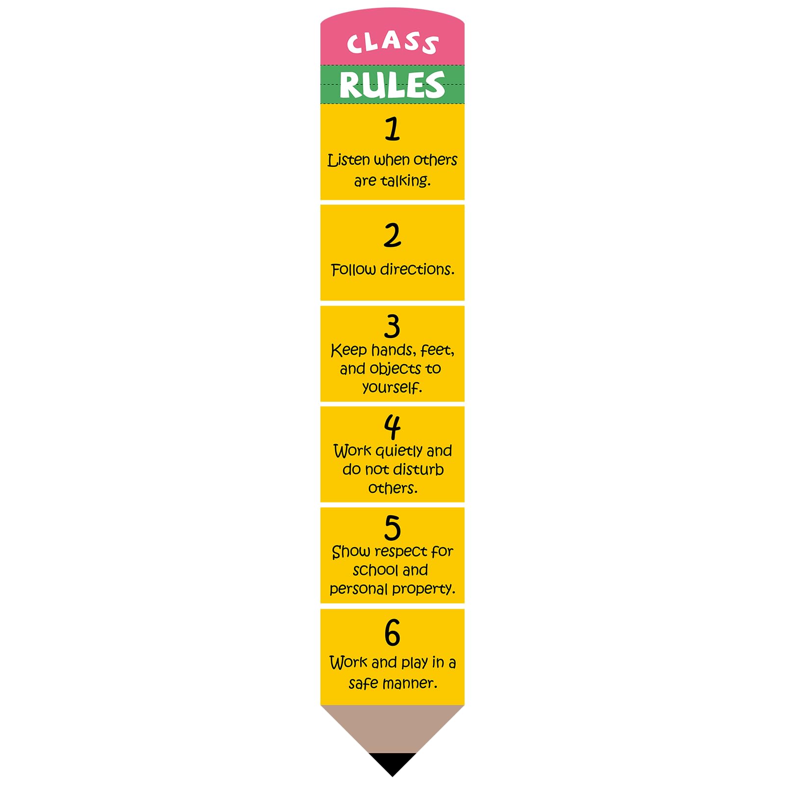 Photo 1 of AmazingSpark Preschool Classroom Rules Poster Pencil Shape Classroom Educational Posters Display Guidelines Expectation for Preschool Kindergarten Blackboard, Promotes Positive Learning Environment