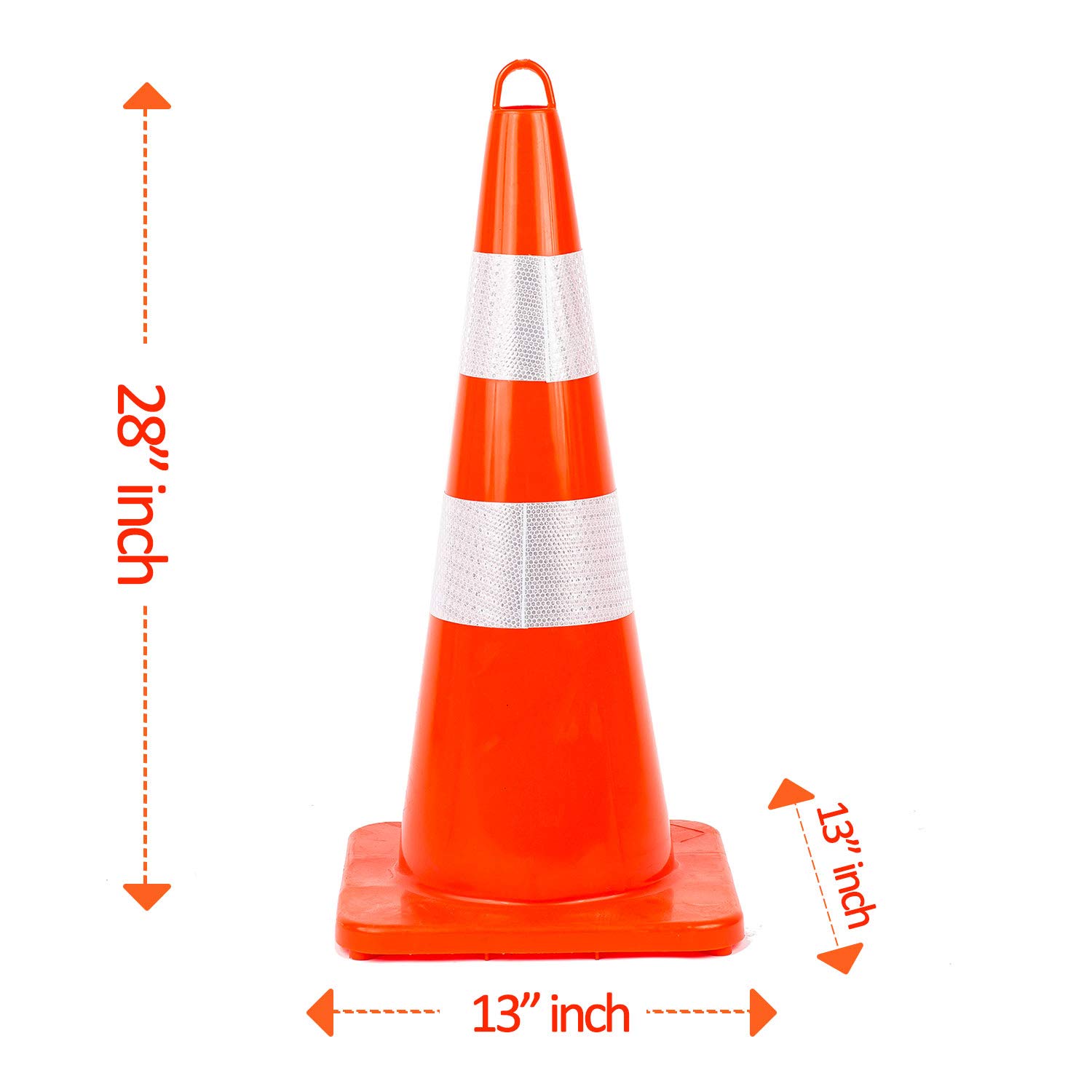 Battife 10 Pack Traffic Safety Cones 28'' inches with Reflective Collars, Unbreakable PVC Orange Construction Cone for Traffic Control, Driveway Road Parking: Industrial & Scientific