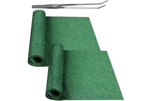 MCLANZOO Reptile Mat 17.25" x47.25" 2PC Reptile Carpet Pet Terrarium Liner,Reptile Tank Accessories Substrate Bedding for Bearded Dragon,Lizard,Leopard Gecko,Turtle,Snake,Chicken with Tweezers Feeding
