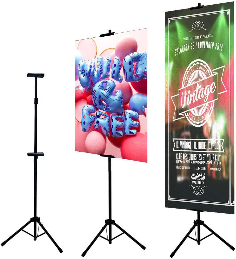 Double Easel Stand Floorstanding Sign Stand,Poster Holder Tripod Poster Frame Double-Sided Poster Stand,Movie Poster Board