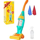 Kids Vacuum Toy that Works with Lights &amp; Sounds, Pretend Play Toy Vacuum, Kids Vacuum Cleaner Cleaning Toys with Spray Bottle, 2 Towels