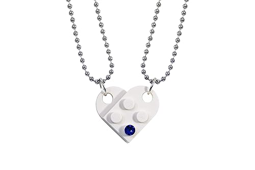 Brick Heart Lego Necklace with Swarovski Crystal Friendship