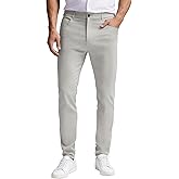 PLEPAN Men's Slim Fit Stretch Dress Pants 5 Pocket Comfort Slacks Tapered Trousers with Expandable Waist