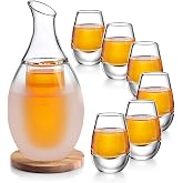 ZENS Sake Set with 6 Sake Cups, 8.5 oz Sake Glasses for Cold Sake | Sake Glass Set with Saki Cup Set, Sake Set Made in Japan with Cotton Mat for Cold Sake Lovers Gift
