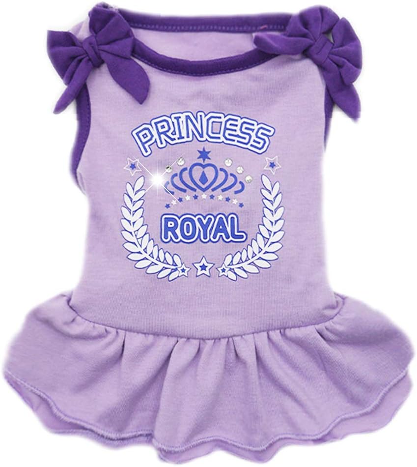 KYEESE Dog Princess Dresses Girl Bowtie Doggie Sundress Beach Dress for Small/Medium Dogs