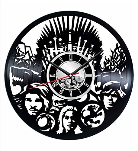 Iron Throne Game of Thrones Wall Clock Made of Vintage Vinyl Records - Stylish clock and Amazing Gifts Idea – Unique Home Decor – Personalized Presents for Men Women – Great for Living Room Bedroom