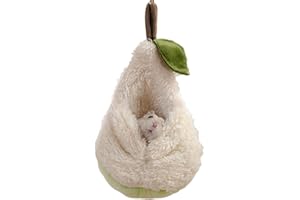 PAPIEEED Pear-Shaped Hamster Pouch Bed - Plush Sugar Glider Hideout, Small Pet Habitat Decoration Cozy Cage Accessories for Mice, Gerbil, Golden Bear, Degu