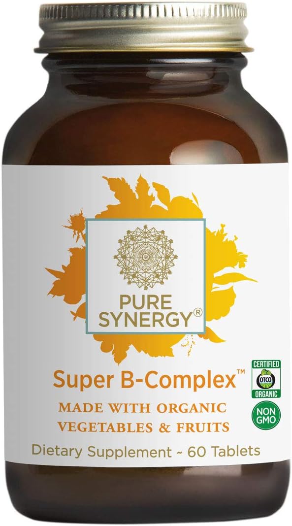 Pure Synergy Super B-Complex (60 Tablets) B Vitamin Made w/ Organic Fruits & Veggies: Health & Personal Care
