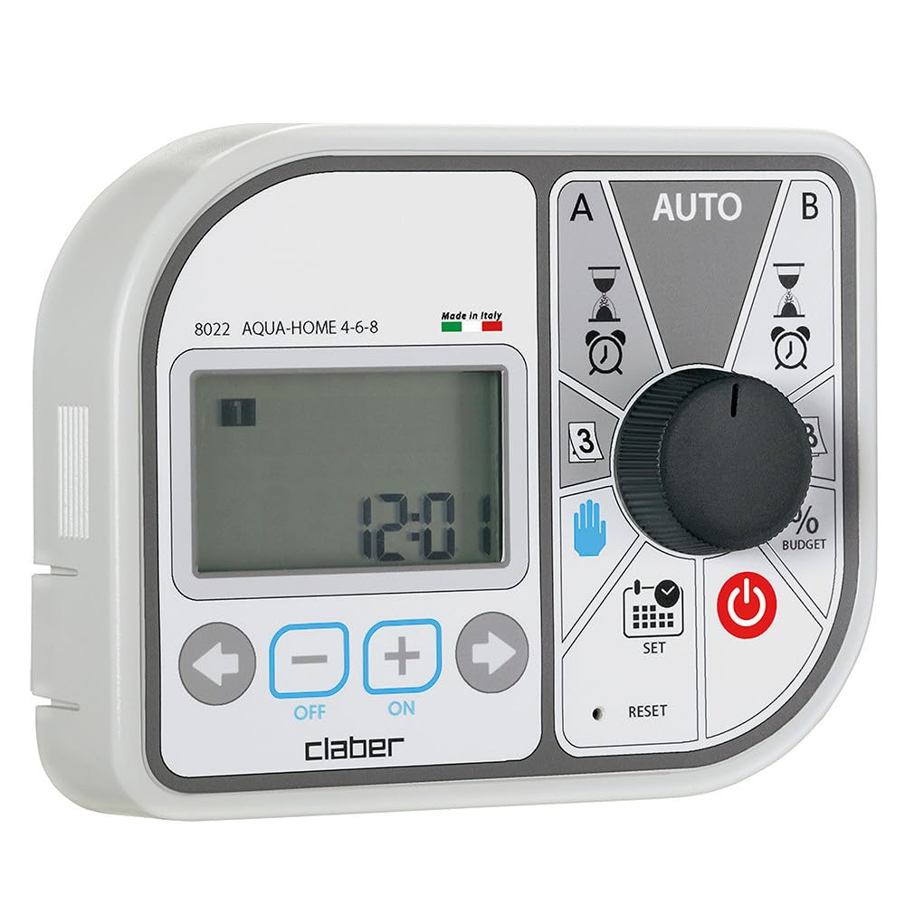 Claber 8022 Aqua-Home 4-6-8 Centralina Programador para Instalaciones De Riego