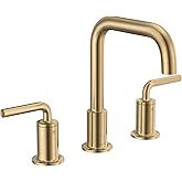 Lava Odoro Champagne Gold Bathroom Faucet, 8 inch Widespread Bathroom Faucet 3 Hole with Drain Assembly Supply Line, Solid Brass Lead-Free Bronze Vanity Faucet BF503-CB