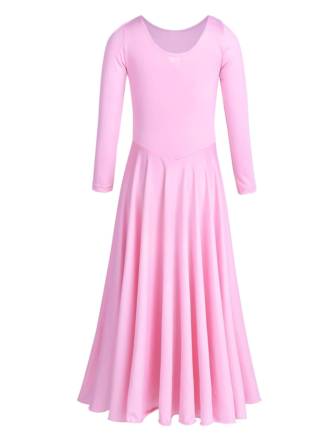 YOOJIA Girls Praise Liturgical Dress Loose Fit Full Length Long Sleeve Ballet Dance Costume