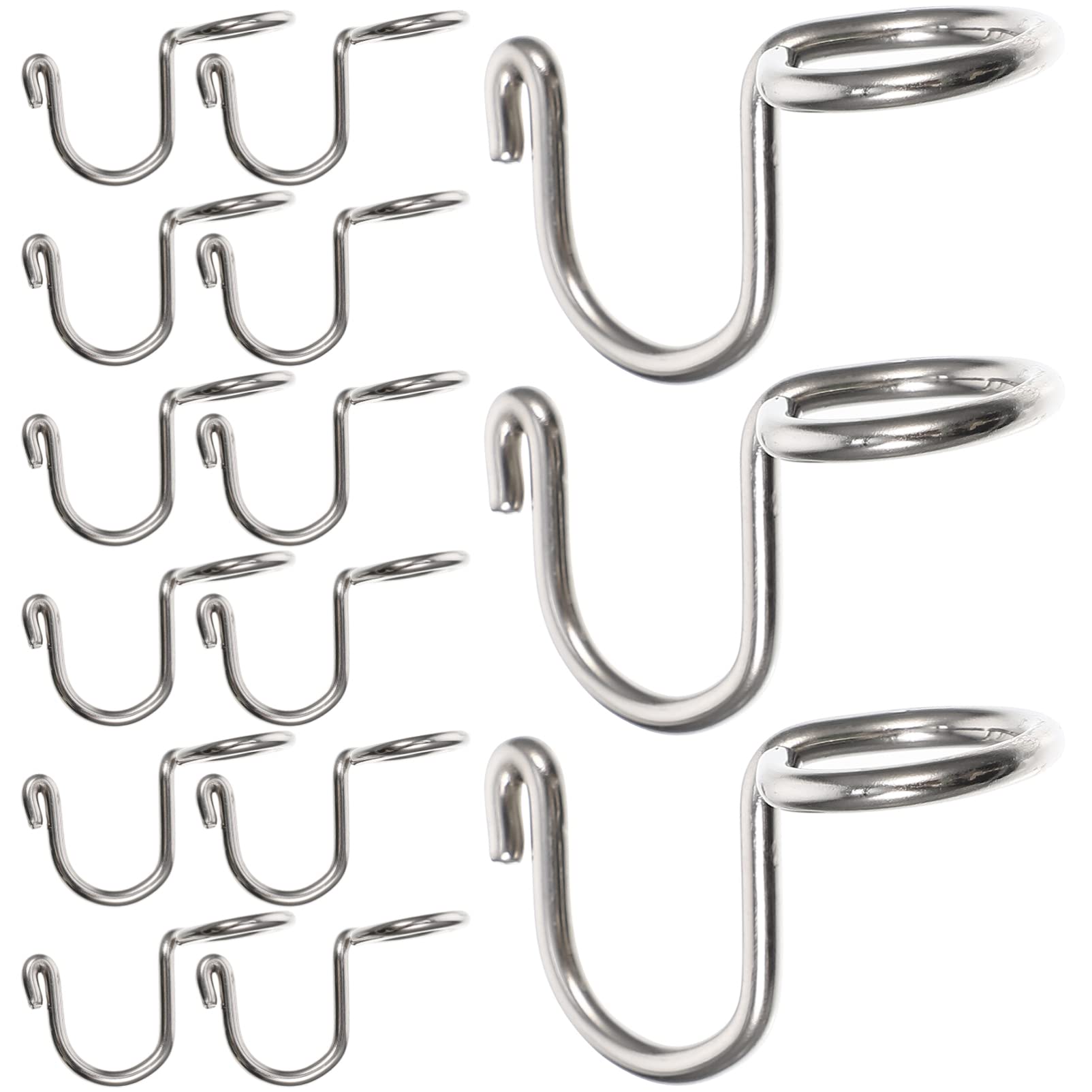 Zerodeko 15pcs Stainless Steel Connecting Buckle Hooks Space-Saving Clothes Hanger Connector for Closet Organization Hanger Extender Clips for Bags and Belts