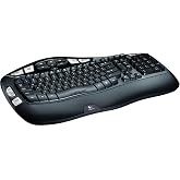 Logitech Wireless Ergonomic Wave Keyboard K350 with Palm Rest, RF, 104 Keys, Black, Office