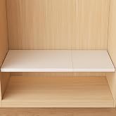 BAOYOUNI Adjustable Closet Shelf Dividers 11.81 in Wide No Drill Off-White | Carbon Steel Expandable Organizer for Wardrobe Kitchen Bathroom Storage 18.90-35.43 in Adjustable Width Shelves