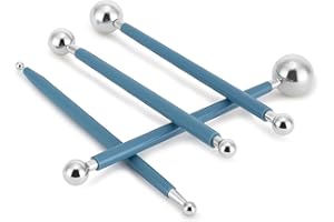 Ailaxq Cake Decorating Metal ball Fondant Pan Flower Clay Sugar Craft Ball Model DIY Tool (Blue)