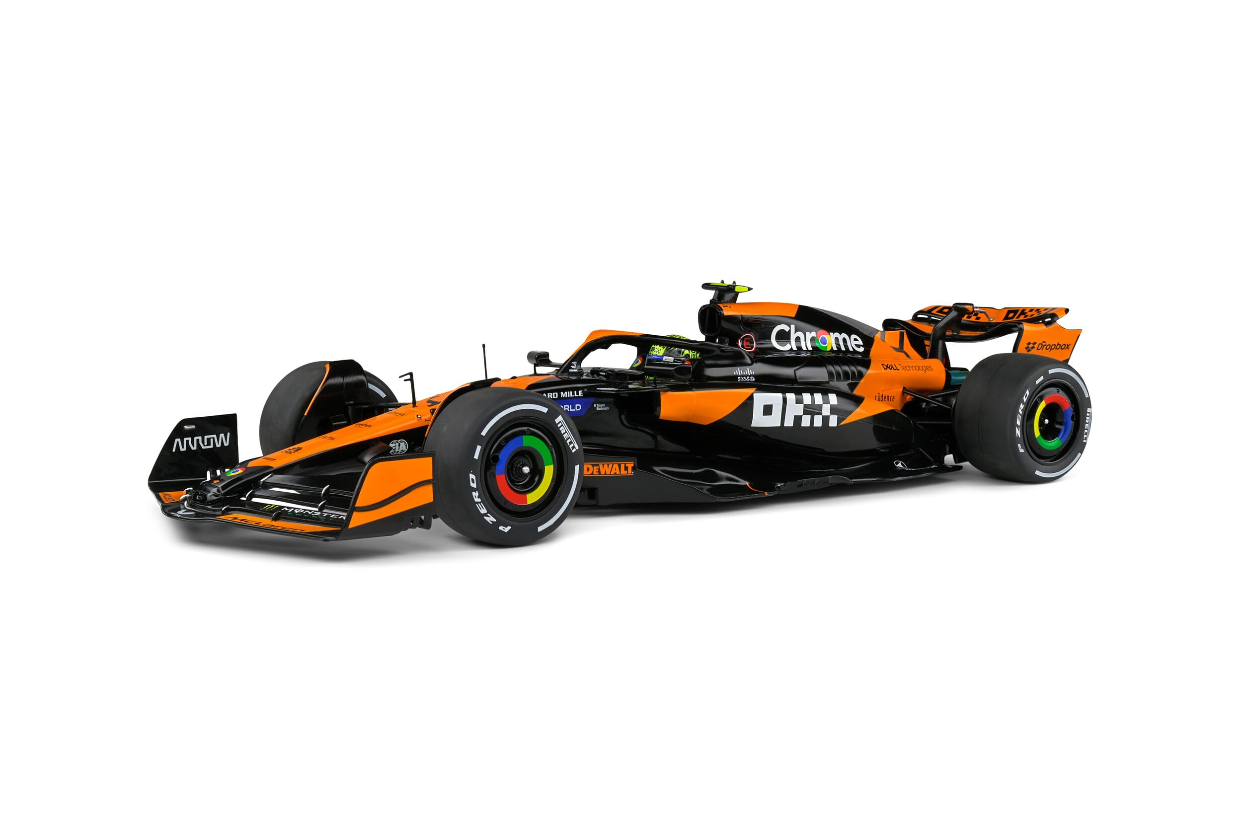 Photo 1 of - Formula 1 Miniature Car Compatible with MCLAREN F1 Team MCL38 Orange L.Norris Miami GP 2024-1:18 Solido 1814201