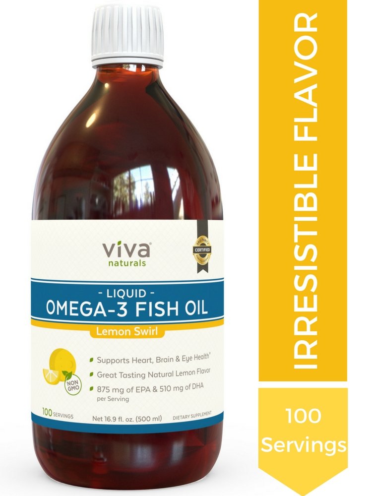 Viva Naturals Liquid Omega 3 Fish Oil Lemon Swirl 16.9 Ounces eBay