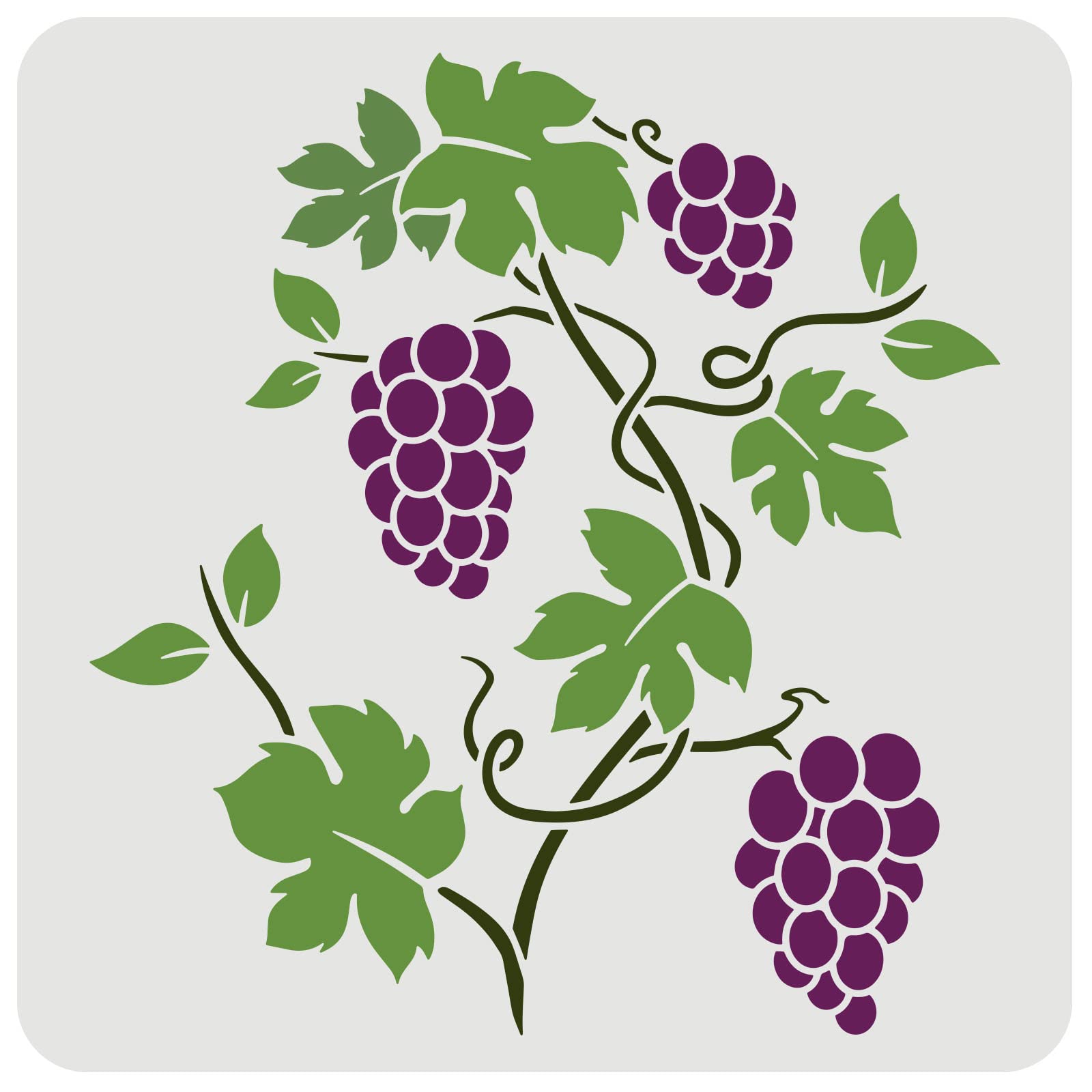 FINGERINSPIRE Grapevine Stencil 30x30cm - Classic Grape Vine Border Plastic Reusable Stencil for Painting on Wood Floor