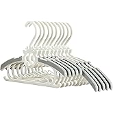 Komost Baby Kids Clothes Hangers, 10 Pack Toddler Infant Nursery Childrens Hanger for Closet, Plastic Adjustable Stackable Hangers for Baby Clothes