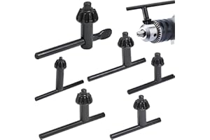 Worldity 6 Sizes Drill Chuck Key Wrench, Heavy Duty Carbon Steel Replacement Drill Press Chuck Key for Drill Clamping Tool (C
