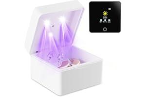 IHEARUP OTC Hearing Aids Dryer & Dehumidifier, Electric Cleaning Accessory, Lithium Battery Powered, Portable & Compact,Type-C Charging Port, Direct Drying Solution (White Cable)