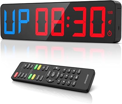 ANJANK Gym Timer 15in LED Large Digital Clock with Interval Modes