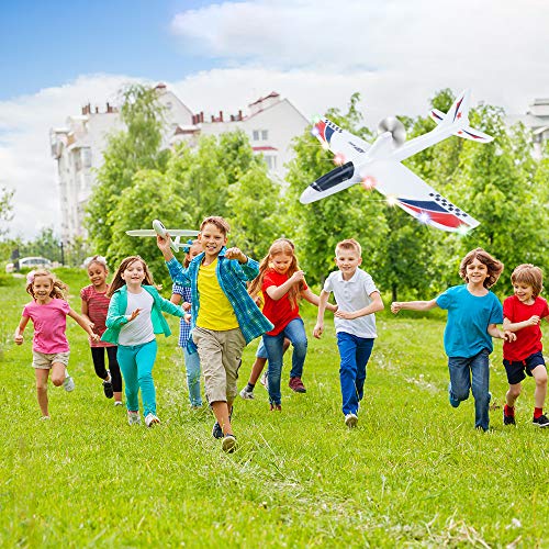 Electric Airplane Toys, Rechargeable 2 Flight Mode Throwing Plane, Outdoor Sport Toy, Foam Education Glider Aeroplane for boys Adults, Family Flying Game Toy,Styrofoam Airplanes,Gift for Kids Teenager