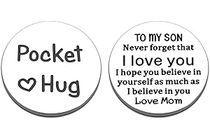 KINMES Valentine's Day Gift for Son Inspirational Pocket Hug Token Gifts for Son Kid Teen Boys Christmas Stocking Stuffers for Men Son Gifts from Mom Graduation Wedding Birthday Back to School Gifts for Him