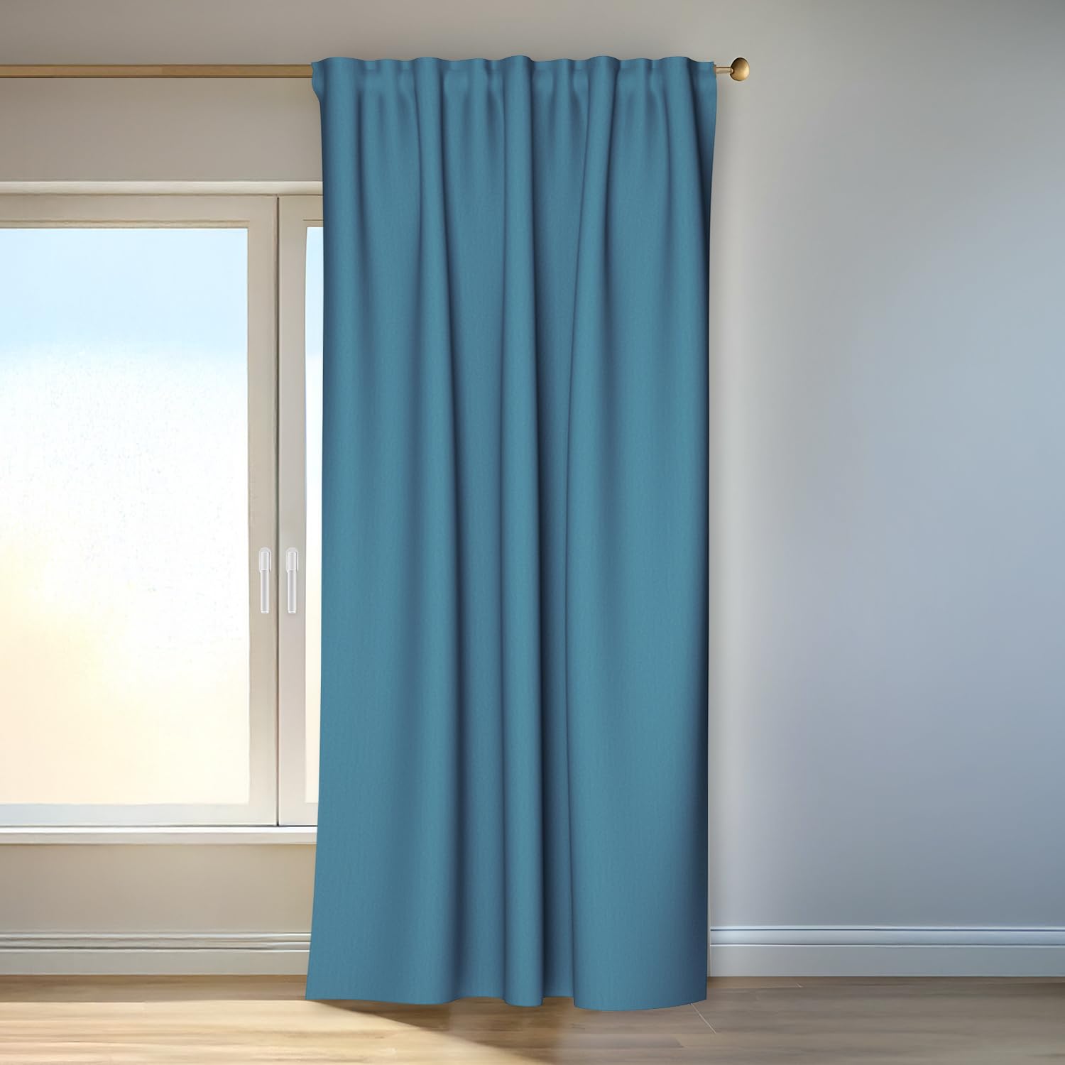 Homing Opaque Blackout Curtain Plain Petrol (1 Piece) 245 x 140 cm (H x W) 5485-38