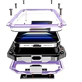 Lunivop Compatibility with iPhone 16 Plus Case 6.7'' 2024 Heavy Duty with Built in Screen Protector Lens Protection Rugged Stand 360 Full Body Military Grade Metal Bumper Phone Cases Men Purple