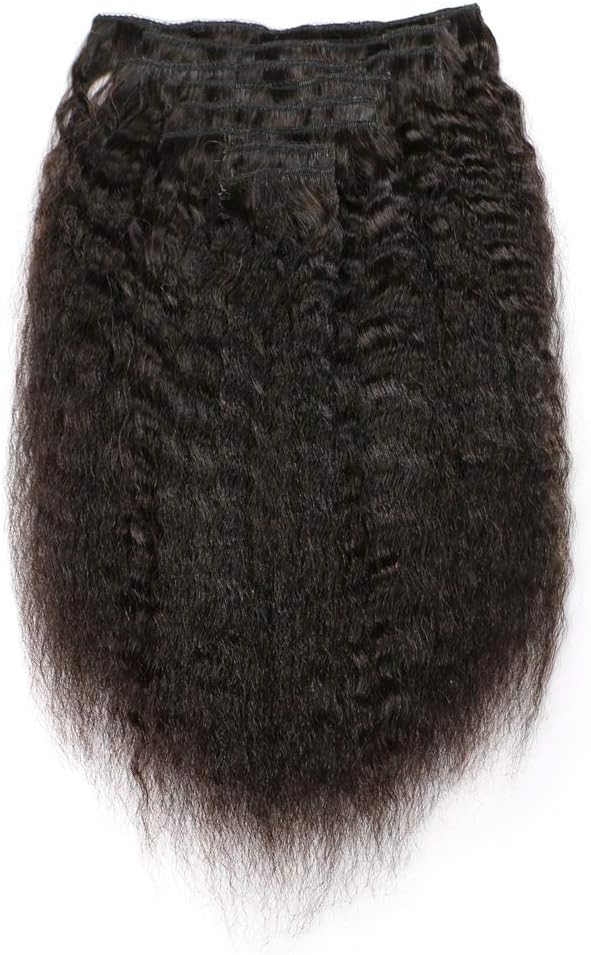 KeLang Hair Kinky Straight Clip In Human Hair Extensions Clip Ins Human Hair 9A Italian Coarse Yaki Brazilian Virgin Hair Clip In Extension 7pcs/lot,120gram/set 10inch