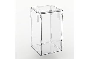 BETAZOOER Acrylic Mini Reptile Tank Habitat Transparent Terrariums with Locking Latch Suitable for Tarantula Isopod Roach Invertebrates (4''x4''x8'')