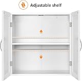 Yaheetech Wall Cabinet Kitchen Storage Cupboard 60x31x60cm White view 6