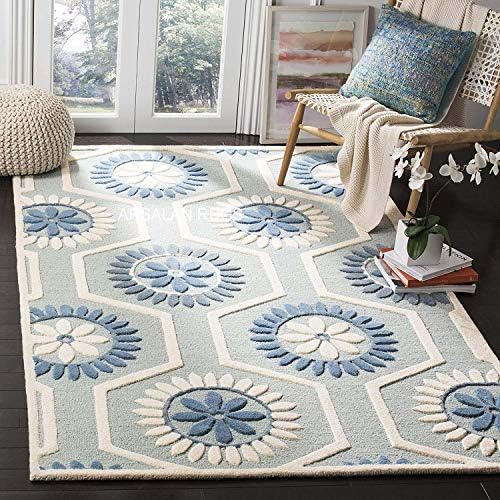 Arsalan Rugs Handmade Export Quality Woolen Carpet for Living Room-Bedroom & Hall with 1.00 inch Pile Height Size 4.0 X 6.0 Feet Color Multicolor