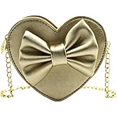 ZGMYC Cute Heart-shaped Crossbody Purse Bowknot Shoulder Bag Satchel for Little Girls Toddlers