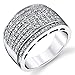 Sterling Silver Men's High Polish Micro Pave Wedding Band Ring With Cubic Zirconia CZ Sizes 5 to 12