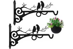 Multipurpose Hanging Basket Plant Brackets Outdoor Indoor, Heavy Duty Solid Steel Plant Hangers, Wall Mounted Lantern Hooks f