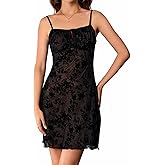 Milumia Women's Floral Mesh Cami Dress Tie Front Ruched Bust Spaghetti Straps Short Dresses