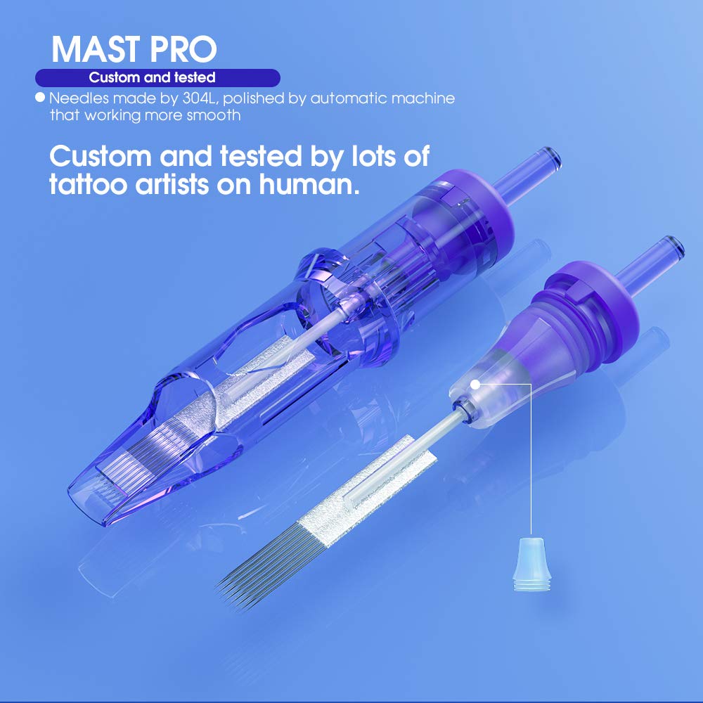 Mast Pro Tattoo Cartridges 1003RL 20Pcs Disposable Needles Bugpin #10 3 Round Liner Size