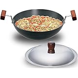 Hawkins/Futura Hard Anodised Deep Fry Pan Rounded Kadai with Stainless Steel Lid, 1.5-Liter