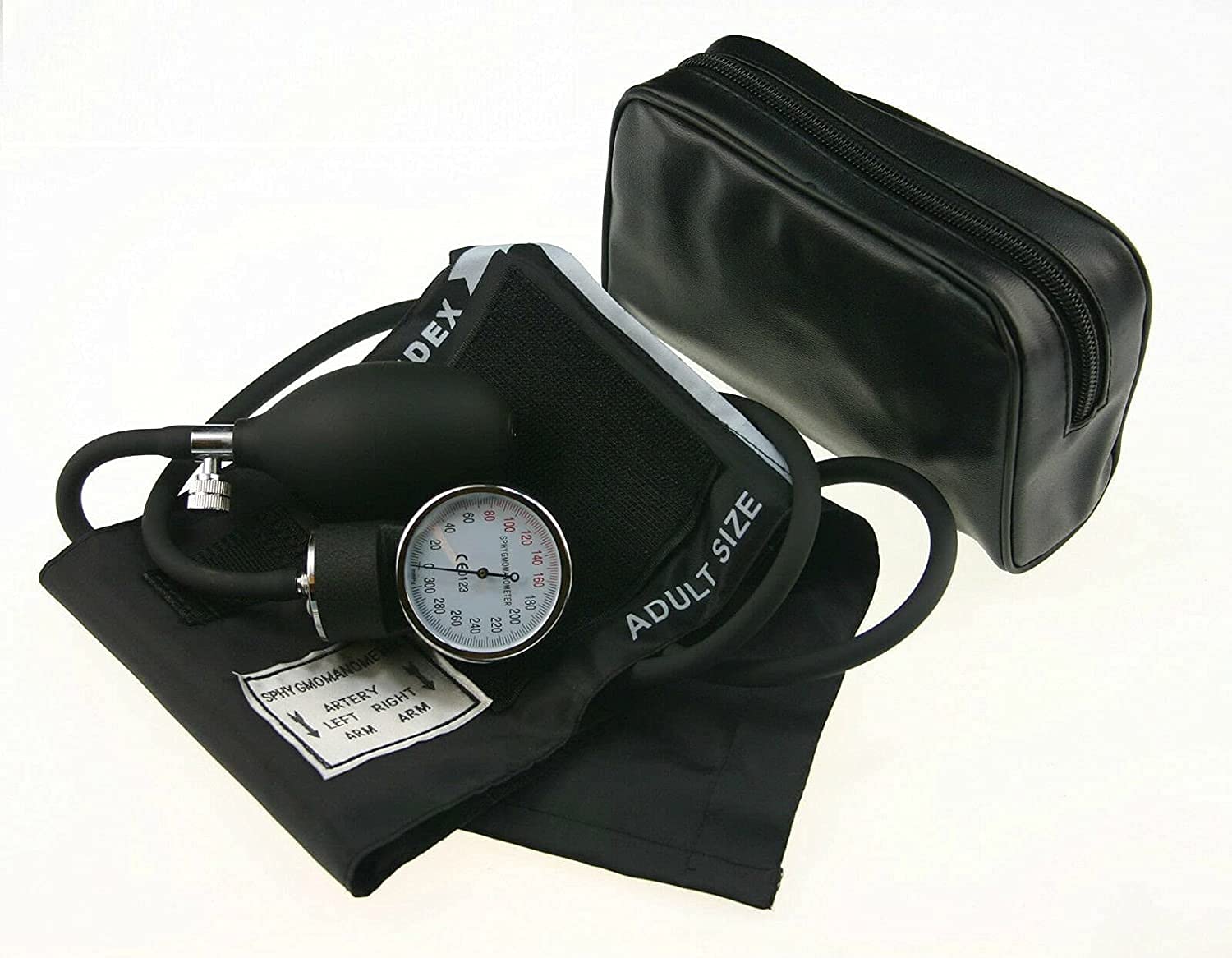 ABE Professional Aneroid Sphygmomanometer Manual Blood Pressure Monitor for Upper Arm Adult Size Cuff Zipper Case Included